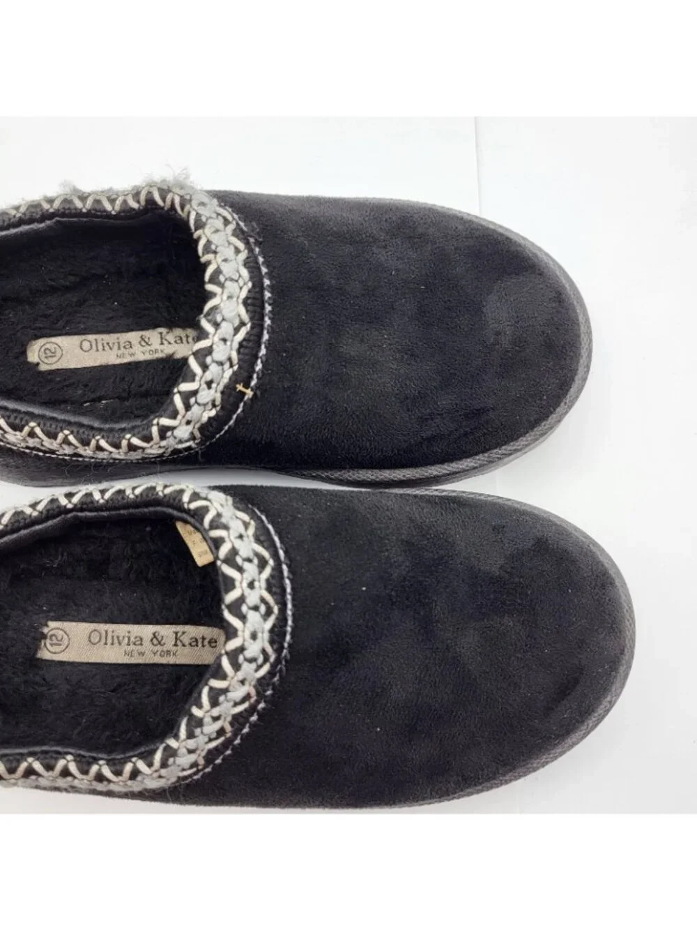 Olivia & Kate Stormy Platform Slippers Clogs Shoes Black Girls SZ 12